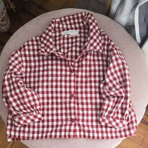 Zara Red and White Checkered Shirt
